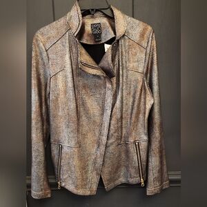 Clara Sun Woo Liquid Gold Snake Pattern Jacket